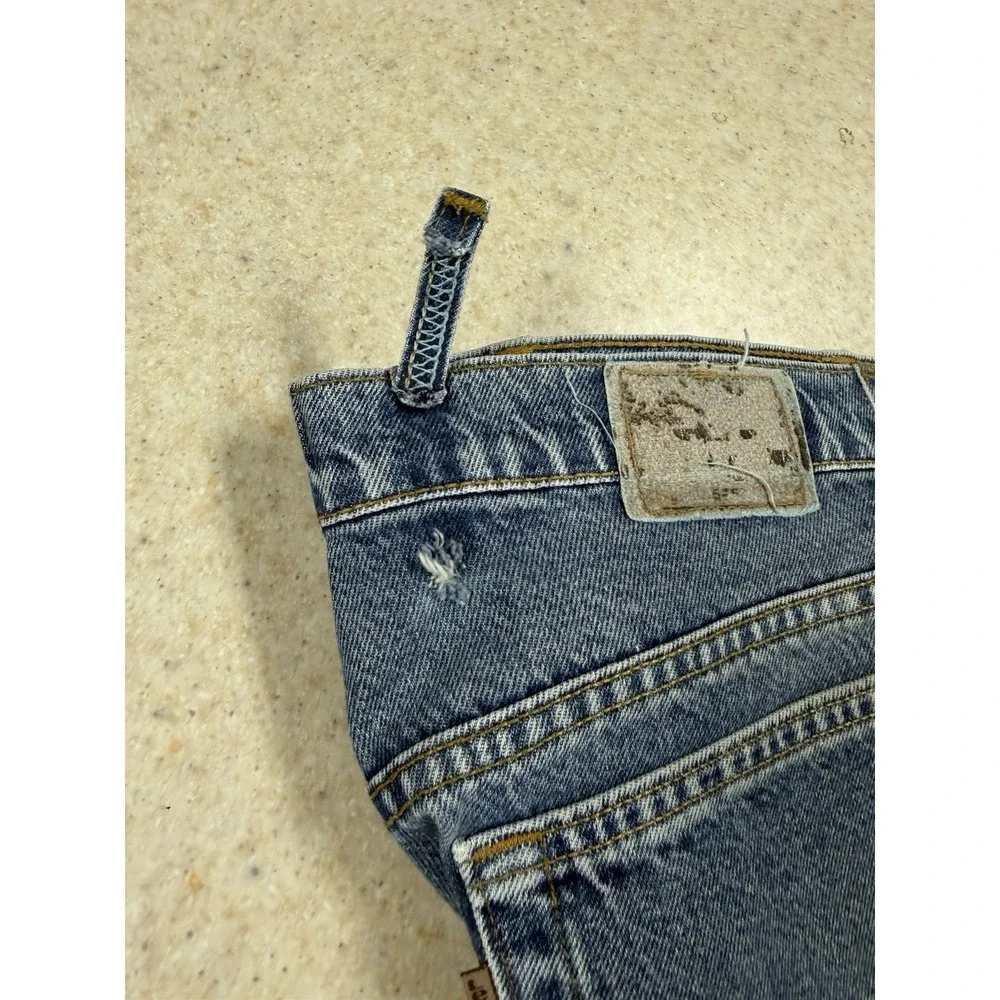 Vintage Levi's 505 STARCHED Jeans Mens 46x32 Loose Fit Distressed Denim USA
